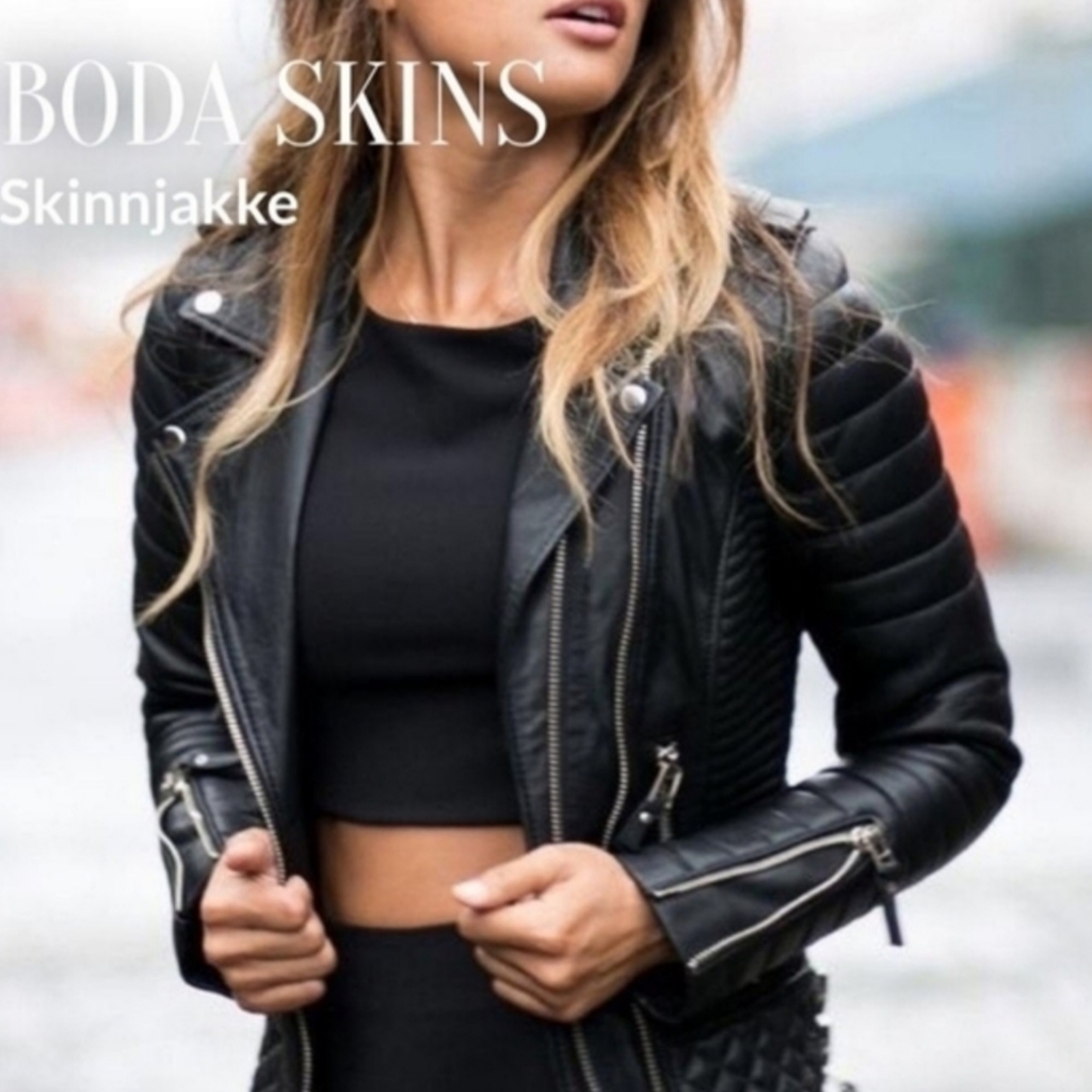 Boda Skins Genuine Leather Platinum Zip Moto Jacket 32/4